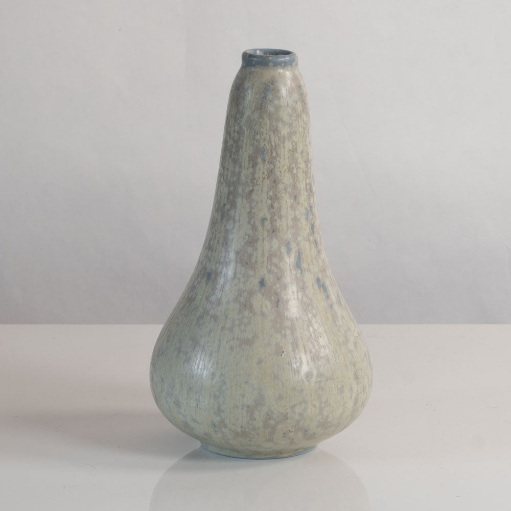Gunnar Nylund for Rörstrand, Sweden, ceramic vase blue gray matte crystalline L3847