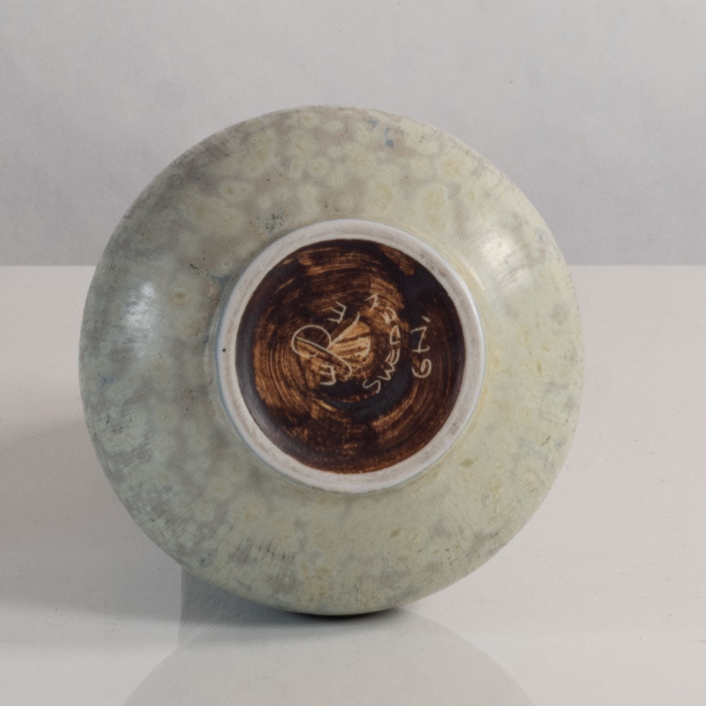 Gunnar Nylund for Rörstrand, Sweden, ceramic vase blue gray matte crystalline L3847