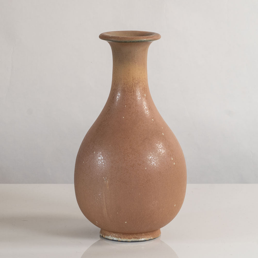 Gunnar Nylund for Rörstrand, stoneware vase with matte pale brown crystalline glaze L3532