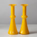 Per Lutken for Holmegaard, Denmark, pair of  "Carnaby" candlestick vases in yellow K2555 and 2556