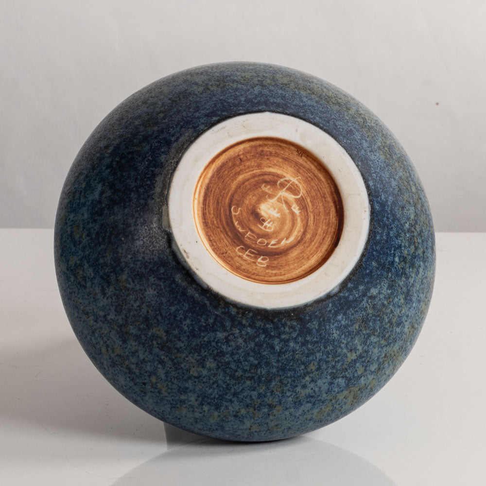 Carl Harry Stålhane for Rörstrand, Sweden, stoneware vase with blue haresfur glaze L3638