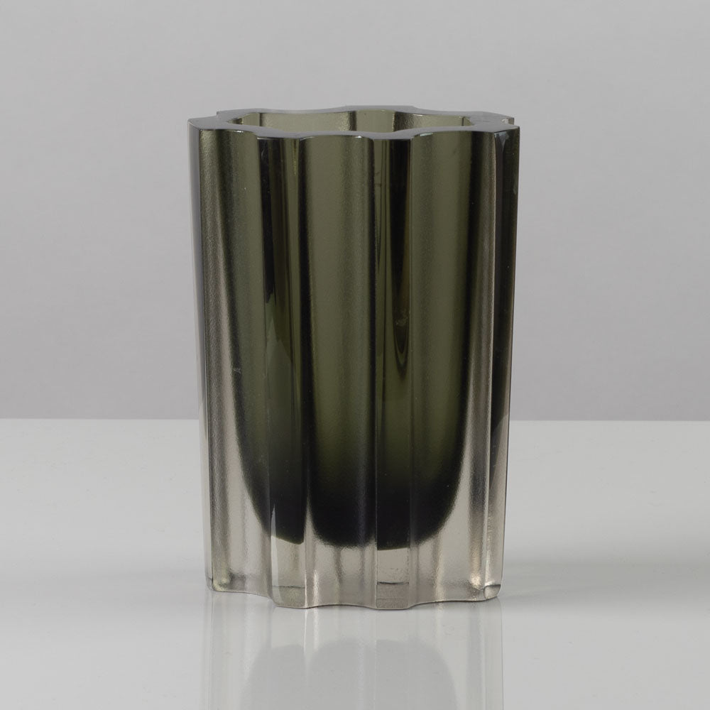 Tapio Wirkkala for Iittala, Finland, gray frosted glass vase L3148