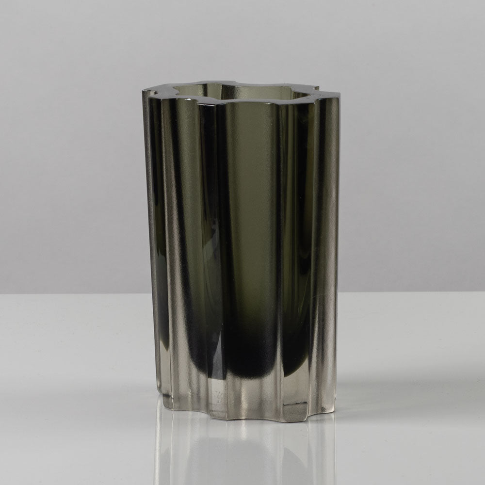 Tapio Wirkkala for Iittala, Finland, gray frosted glass vase L3148