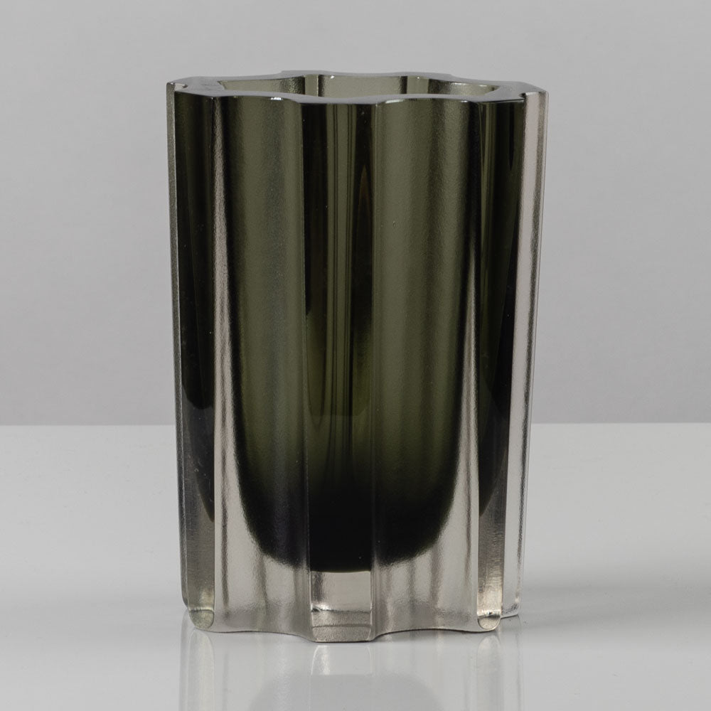 Tapio Wirkkala for Iittala, Finland, gray frosted glass vase L3148