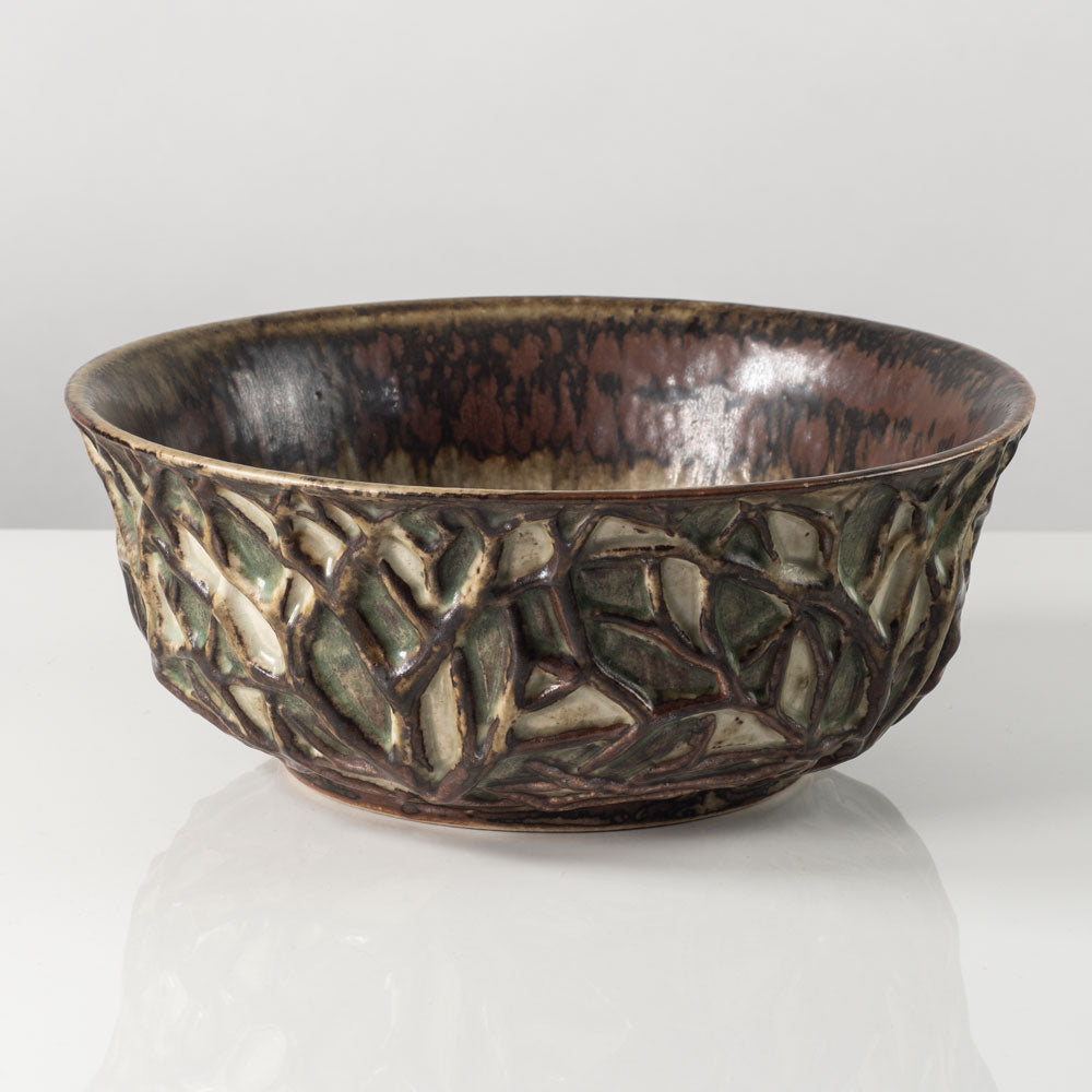Axel Salto for Royal Copenhagen, Denmark, large stoneware bowl with Sung glaze K2272