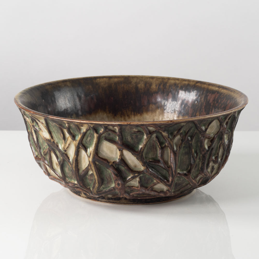 Axel Salto for Royal Copenhagen, Denmark, large stoneware bowl with Sung glaze K2272
