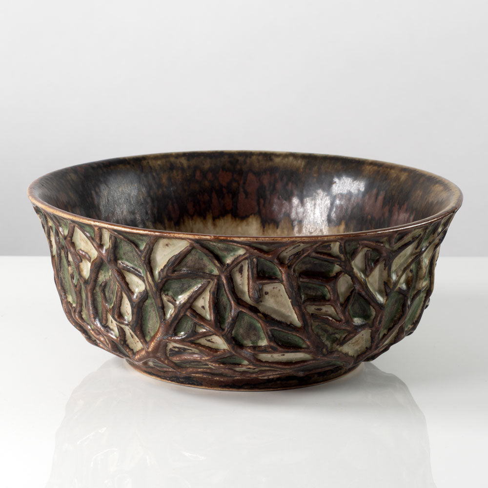 Axel Salto for Royal Copenhagen, Denmark, large stoneware bowl with Sung glaze K2272