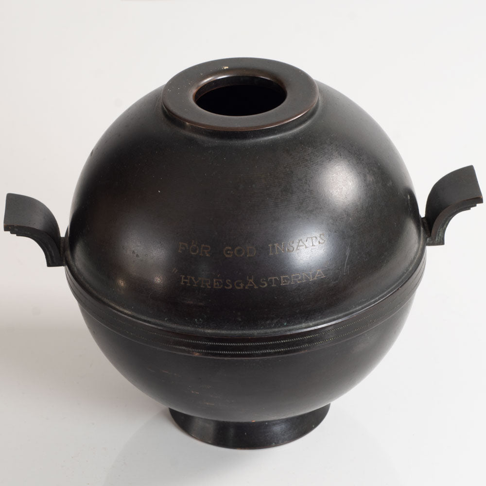 Nilsson & Johansson, Sweden, bronze art-deco vase L3648