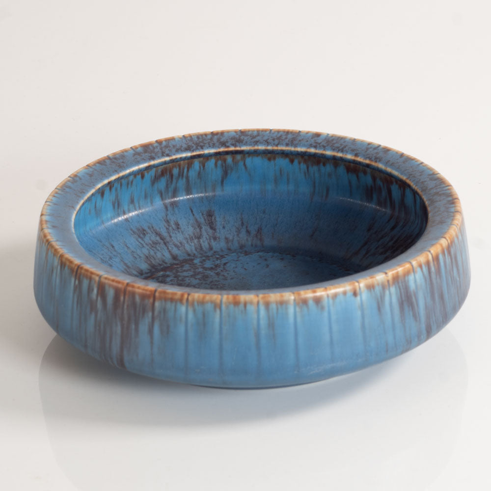 Gunnar Nylund for Rörstrand, Sweden, ceramic bowl with blue and brown glaze M4142