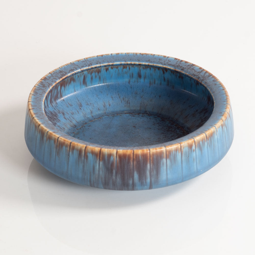 Gunnar Nylund for Rörstrand, Sweden, ceramic bowl with blue and brown glaze M4142