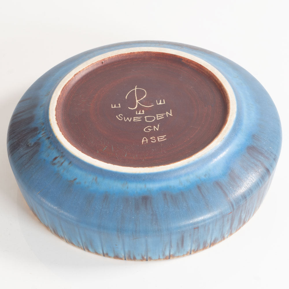 Gunnar Nylund for Rörstrand, Sweden, ceramic bowl with blue and brown glaze M4142