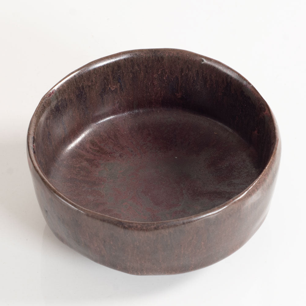 Richard Bampi, Germany, unique stoneware bowl with purple crystalline glaze K2887