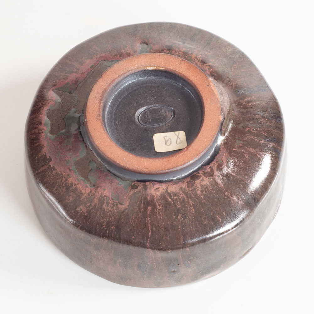 Richard Bampi, Germany, unique stoneware bowl with purple crystalline glaze K2887