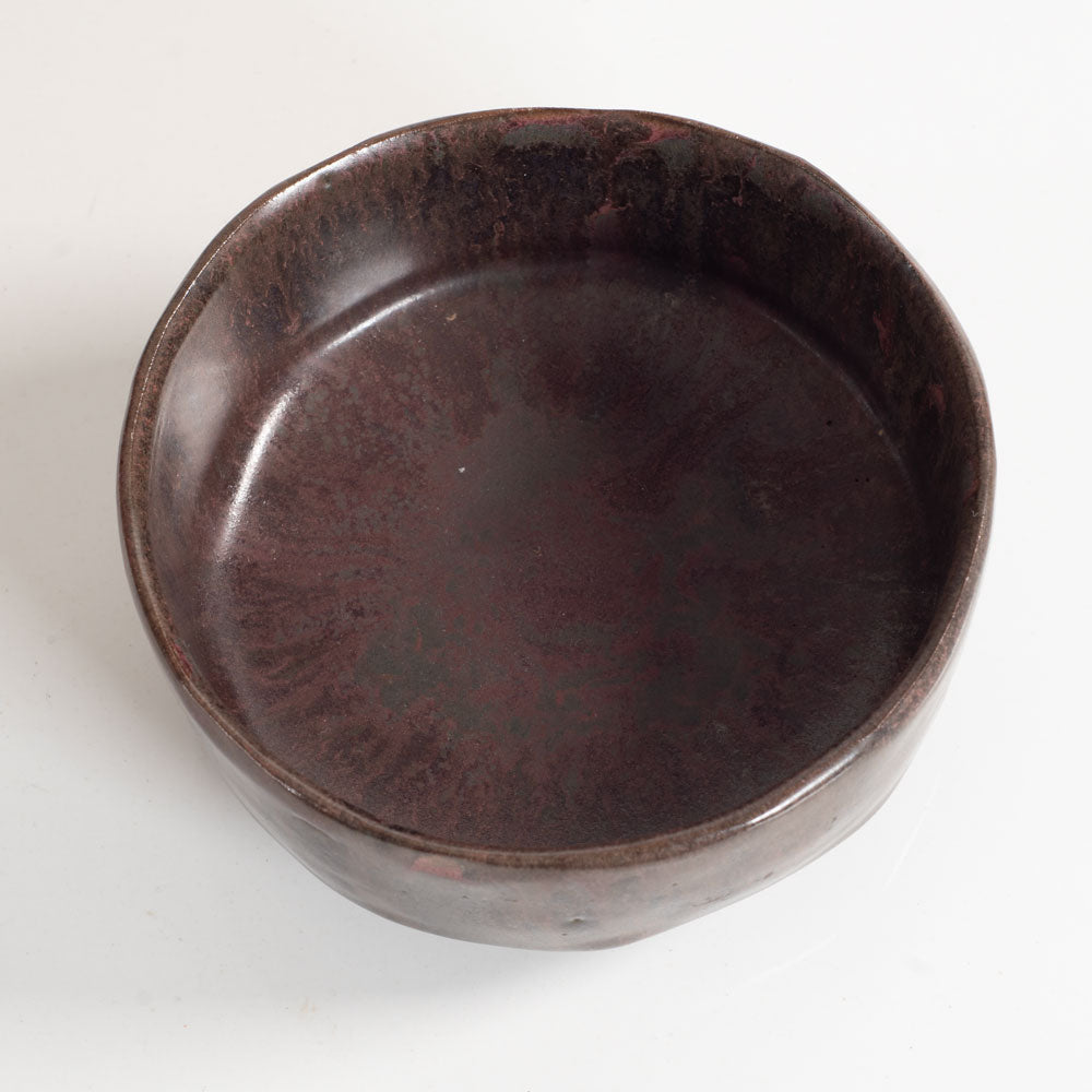 Richard Bampi, Germany, unique stoneware bowl with purple crystalline glaze K2887