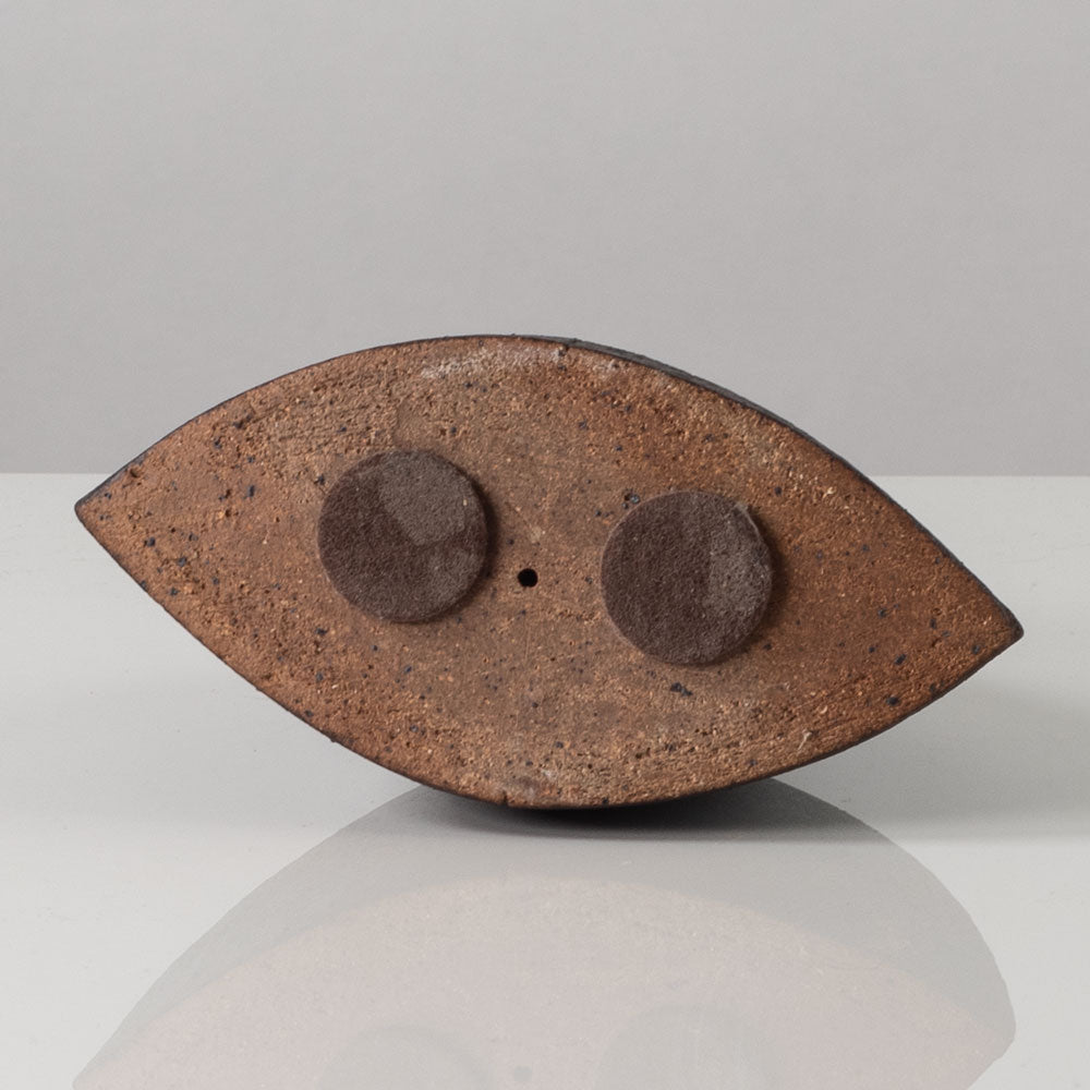 Antje Wiewinner, Germany, unique stoneware triangular form with brown glaze K2809