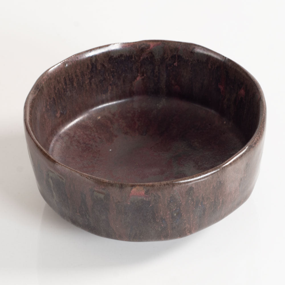 Richard Bampi, Germany, unique stoneware bowl with purple crystalline glaze K2887