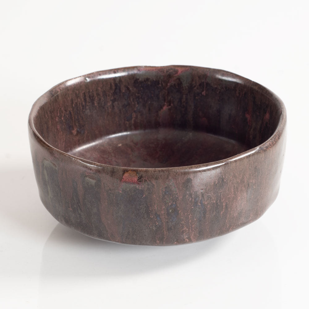 Richard Bampi, Germany, unique stoneware bowl with purple crystalline glaze K2887