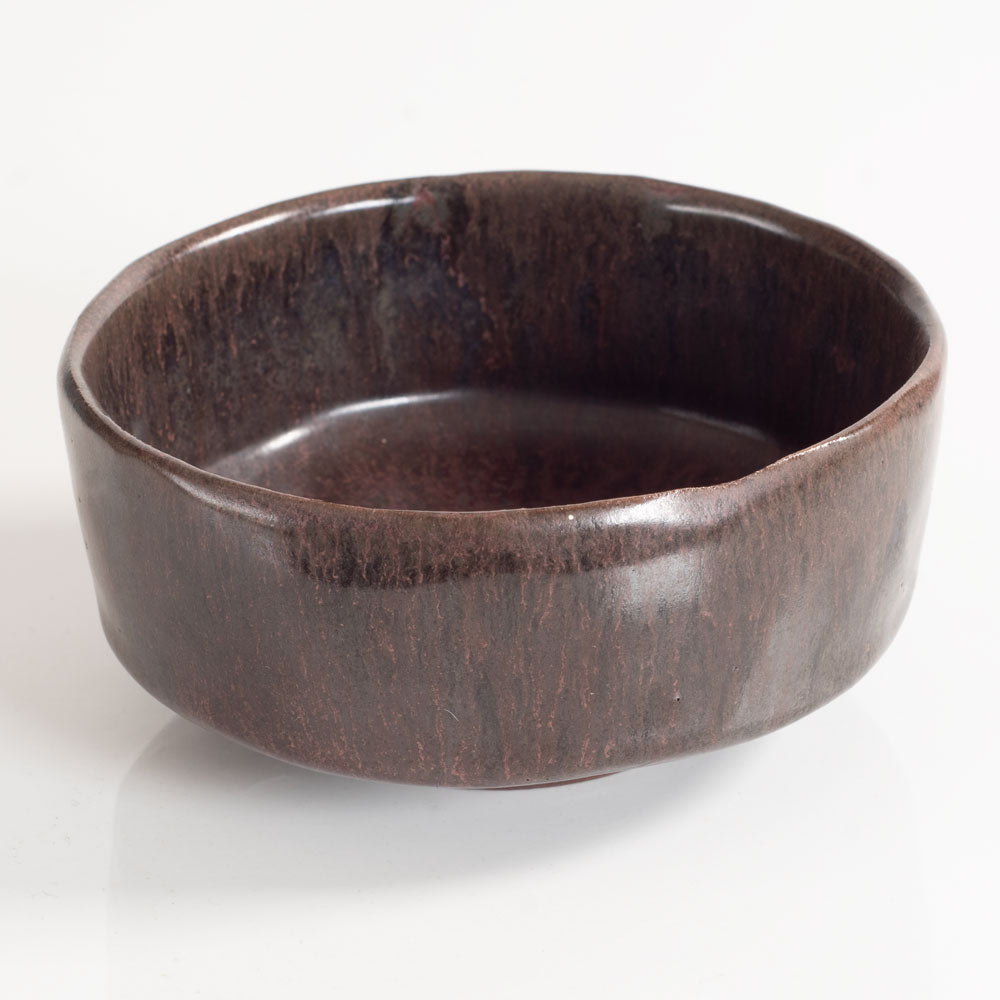 Richard Bampi, Germany, unique stoneware bowl with purple crystalline glaze K2887