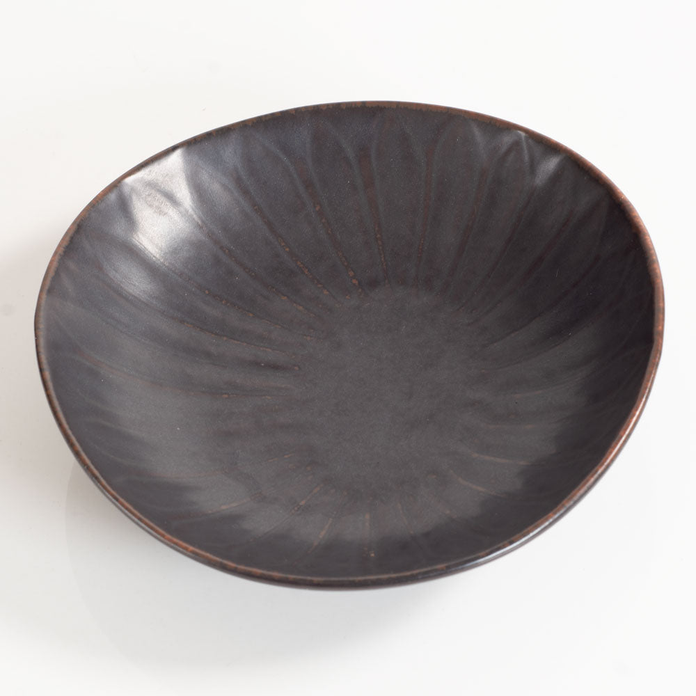 Carl Harry Stålhane for Rörstrand, Sweden, stoneware bowl with matte black glaze M4224