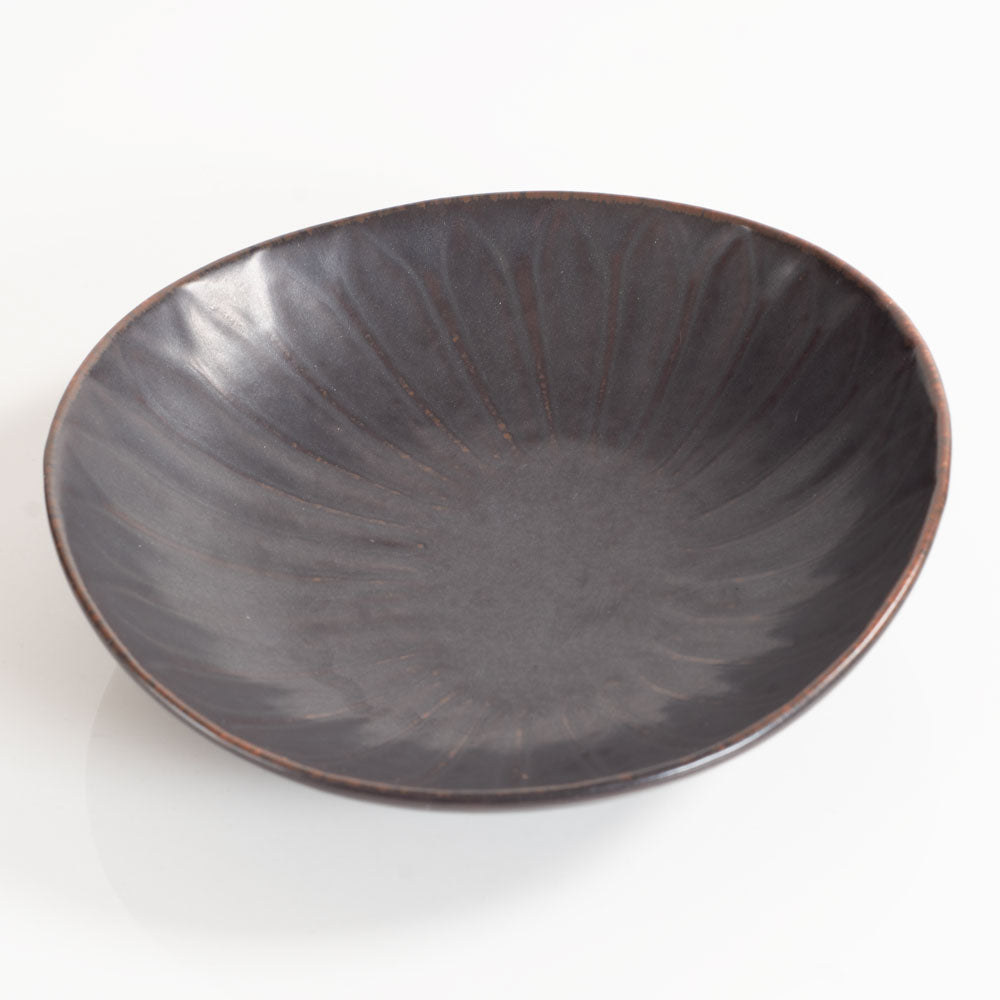 Carl Harry Stålhane for Rörstrand, Sweden, stoneware bowl with matte black glaze M4224