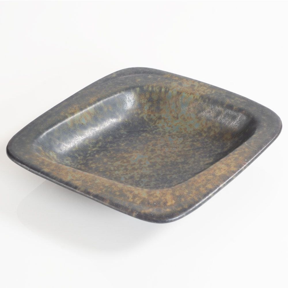 Gunnar Nylund for Rörstrand, Sweden, ceramic dish with blue and green glaze L3382