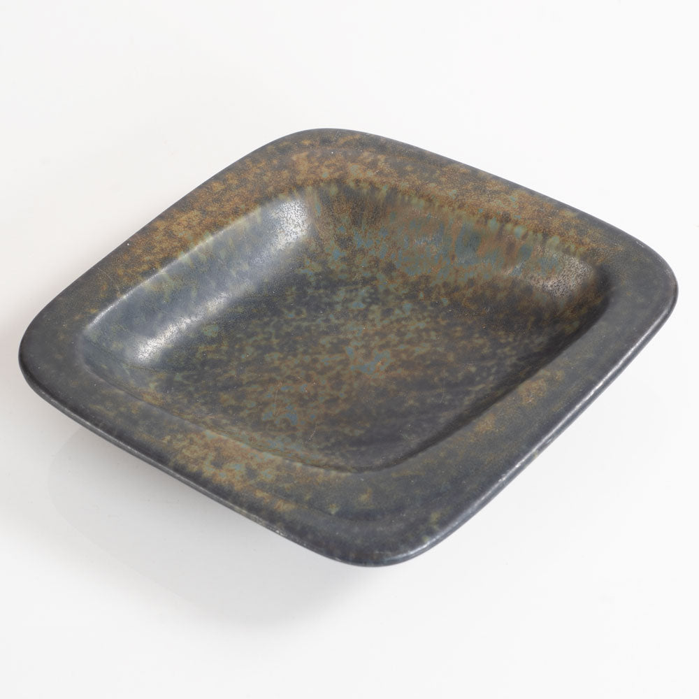 Gunnar Nylund for Rörstrand, Sweden, ceramic dish with blue and green glaze L3382