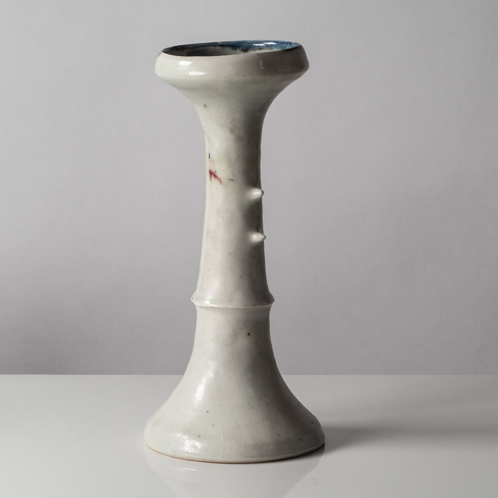 Ruth Duckworth, US and UK, unique stoneware vase with white, pink and blue glaze L3105