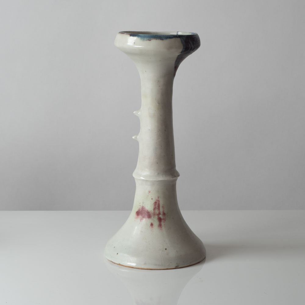 Ruth Duckworth, US and UK, unique stoneware vase with white, pink and blue glaze L3105