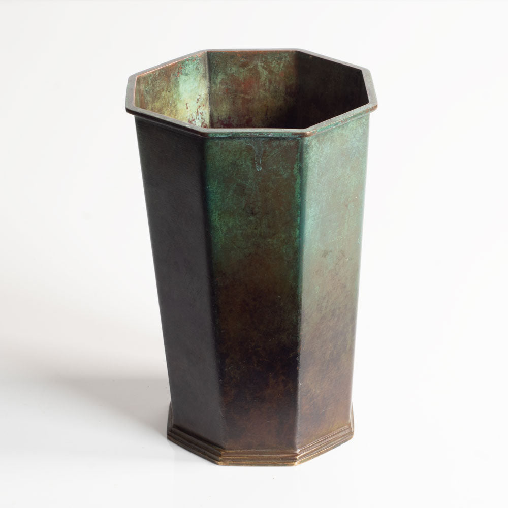 GAB, Sweden, bronze octagonal vase M4251