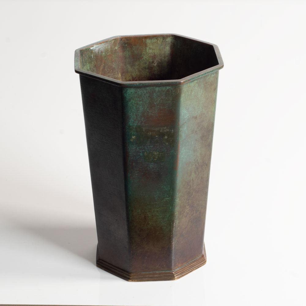 GAB, Sweden, bronze octagonal vase M4251