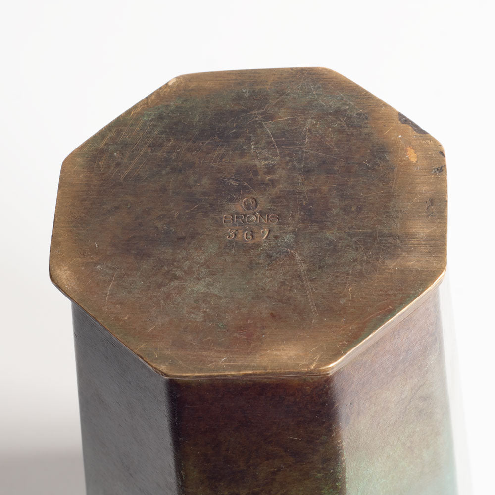 GAB, Sweden, bronze octagonal vase M4251