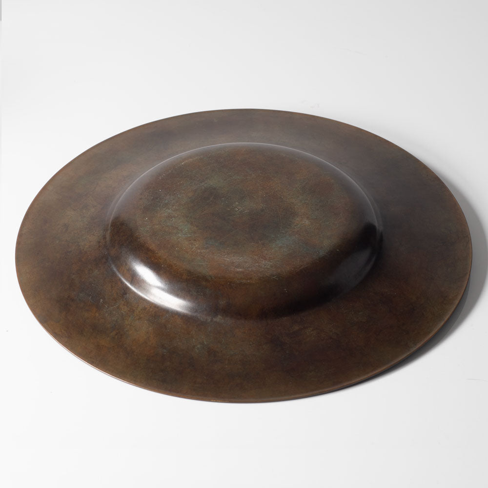 Just Andersen, Denmark, shallow bronze bowl with inlay to rim L3080