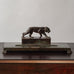 Just Andersen for GAB, Sweden, large bronze double inkwell desk tray with lion figure k2765