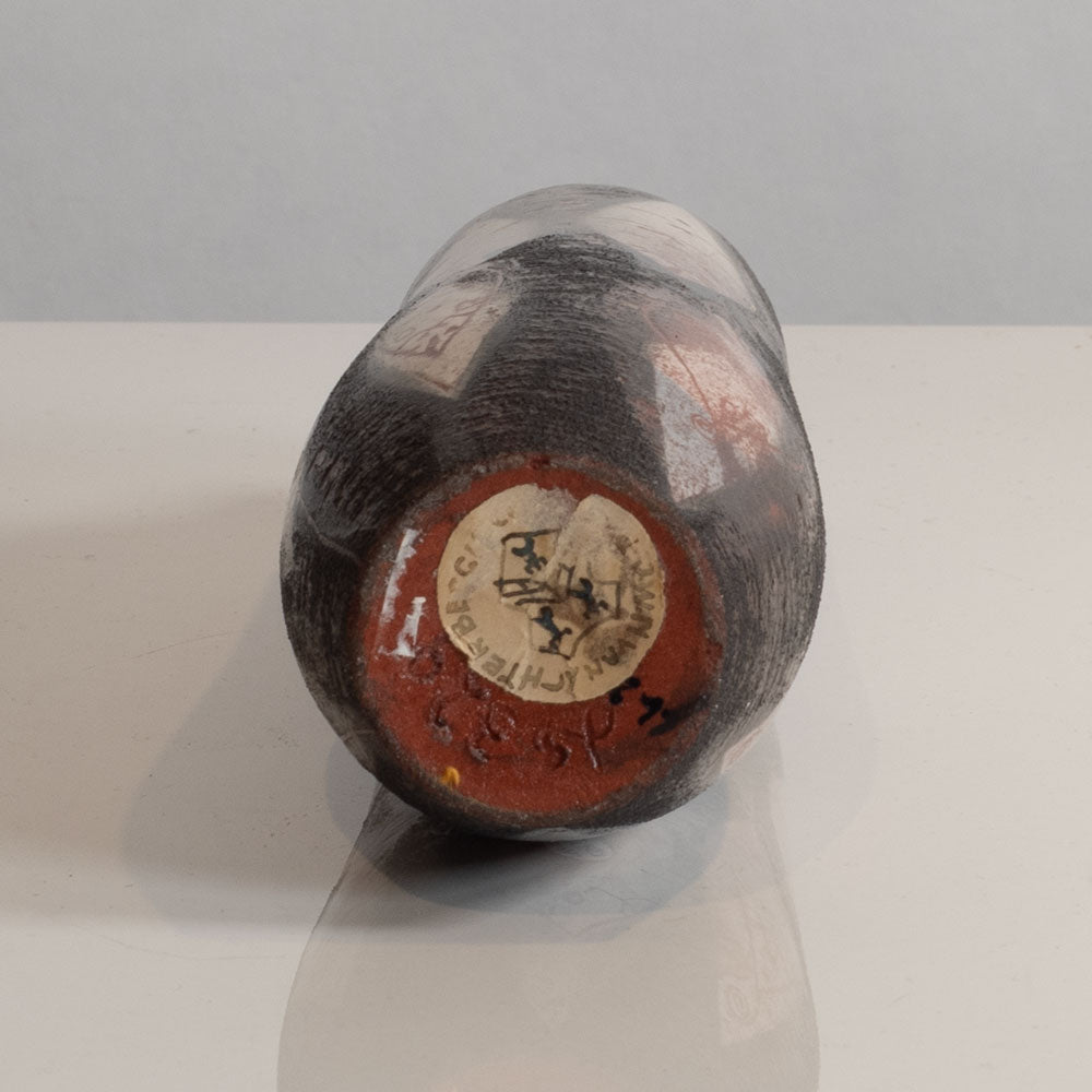 De Porceleyne Fles, the Netherlands, earthenware bottle vase with glossy red, white, and black glaze L3736