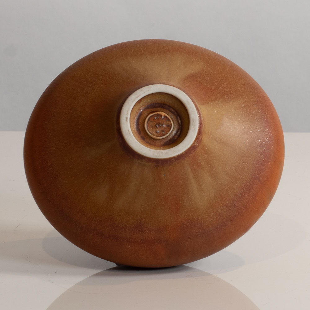 Karl Scheid, Germany, unique stoneware vase with burnt orange matte glaze G9263