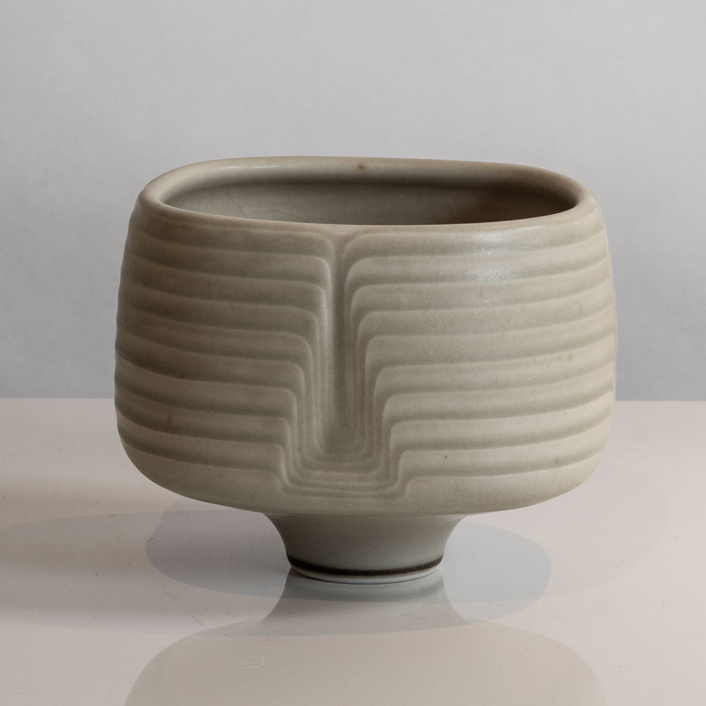Karl Scheid, Germany, unique stoneware bowl with off-white matte glaze M4095