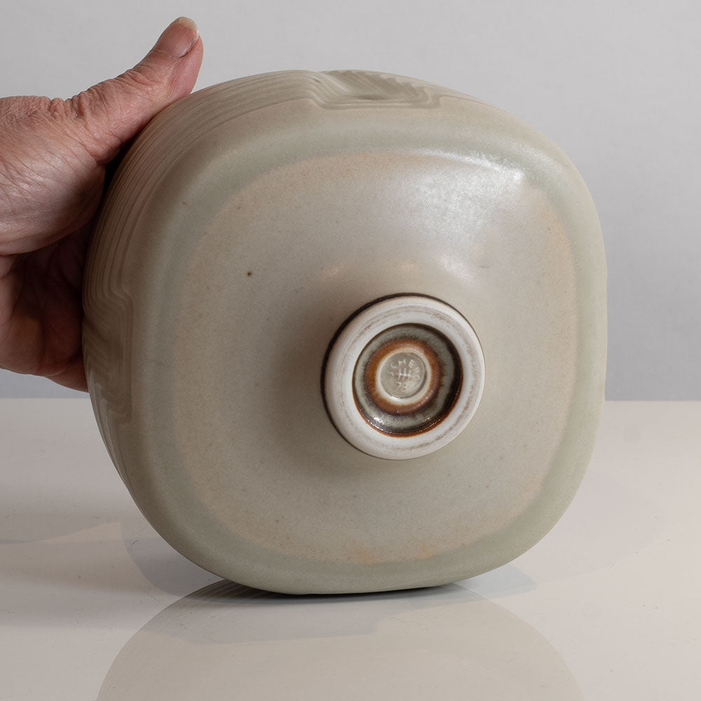 Karl Scheid, Germany, unique stoneware bowl with off-white matte glaze M4095