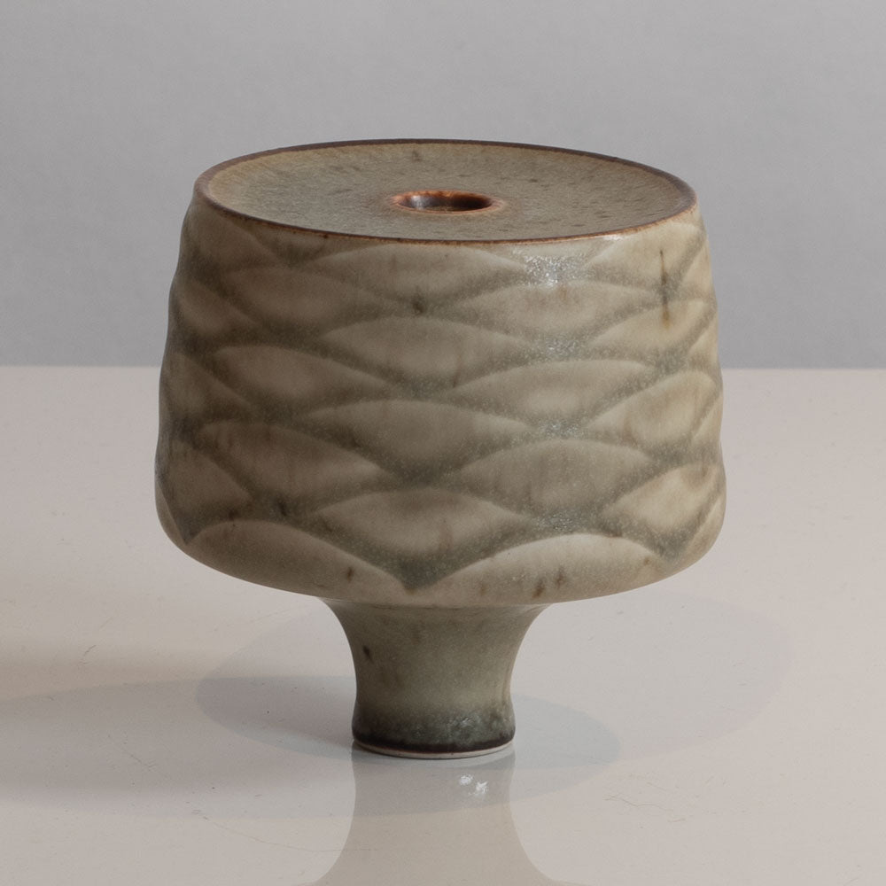 Karl Scheid, Germany, unique stoneware vase with pale gray matte glaze L3747