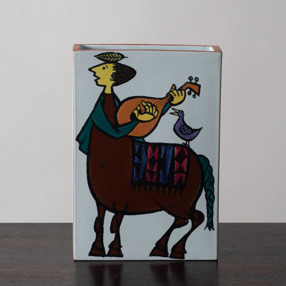 Stig Lindberg for Gustavsberg, Sweden,  "Karneval" earthenware vase K2584