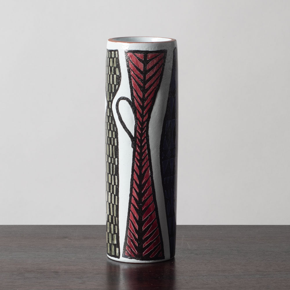 Stig Lindberg for Gustavsberg, Sweden,  "Karneval" earthenware vase K2236