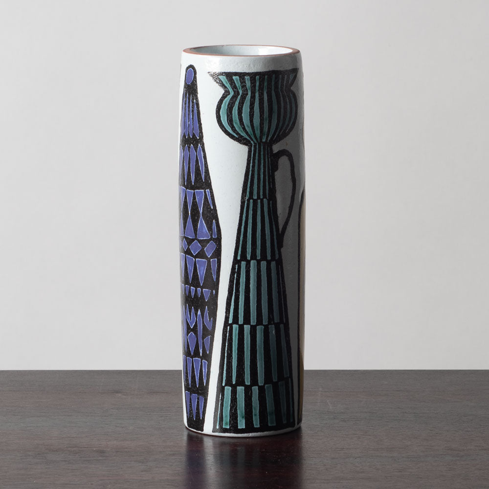 Stig Lindberg for Gustavsberg, Sweden,  "Karneval" earthenware vase K2236