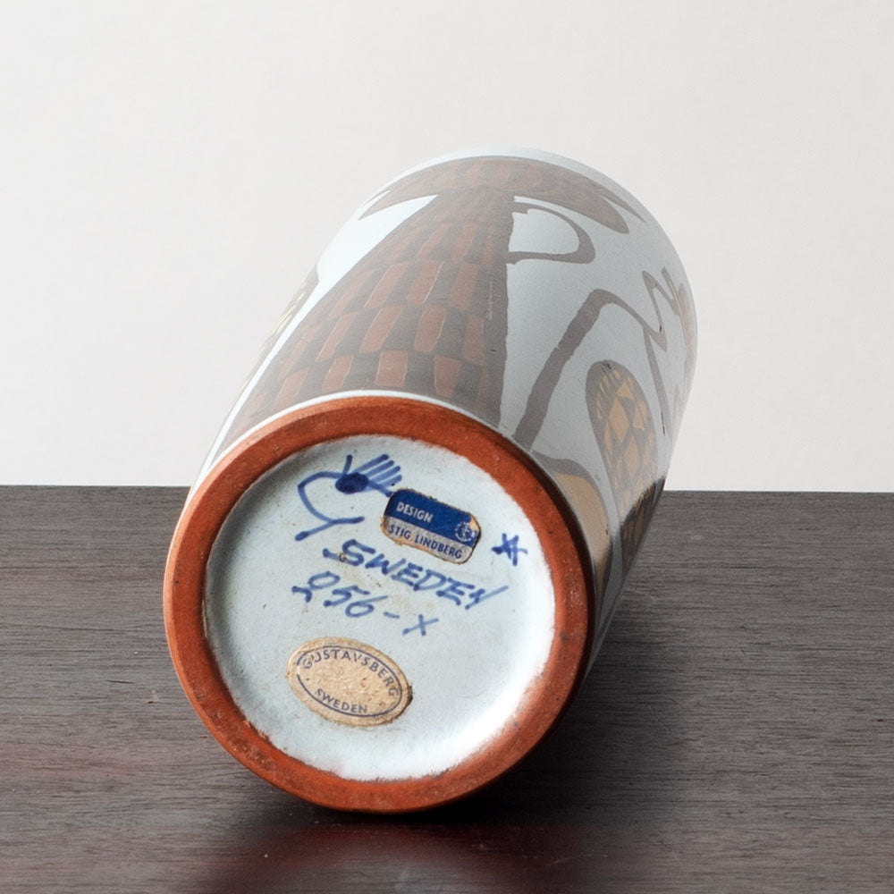 Stig Lindberg for Gustavsberg, Sweden,  "Karneval" earthenware vase H1638