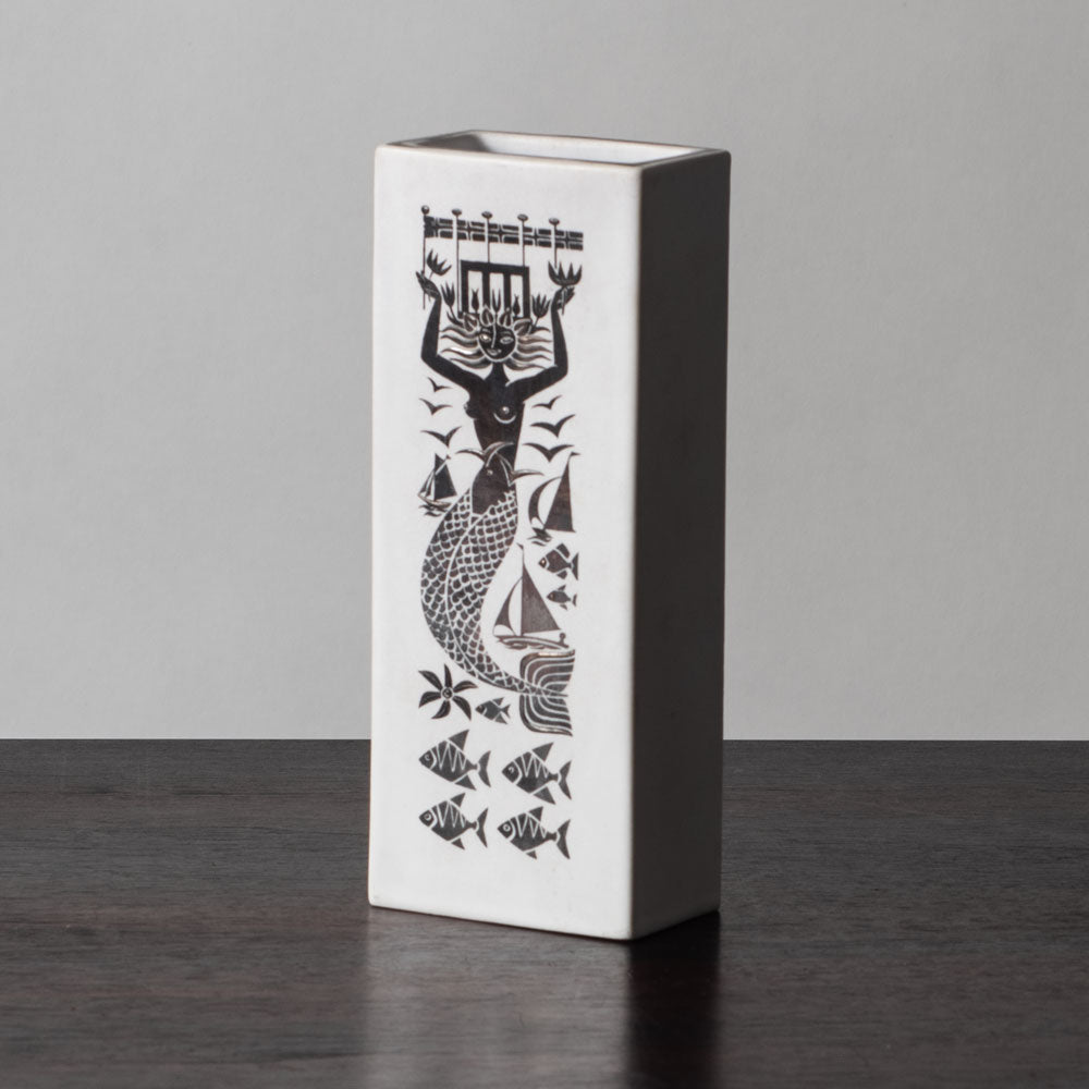 Stig Lindberg for Gustavsberg, "Grazia" stoneware vase with mermaid figure