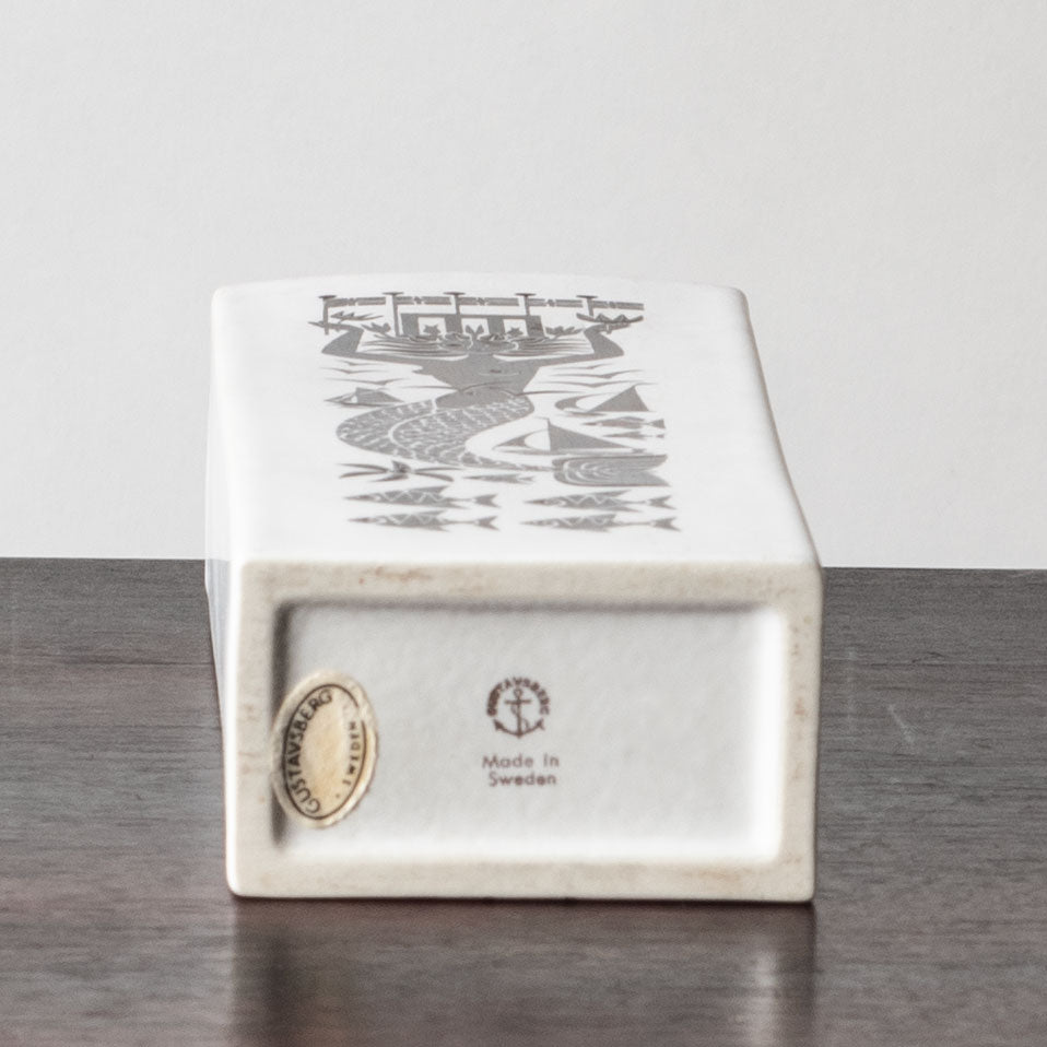 Stig Lindberg for Gustavsberg, "Grazia" stoneware vase with mermaid figure