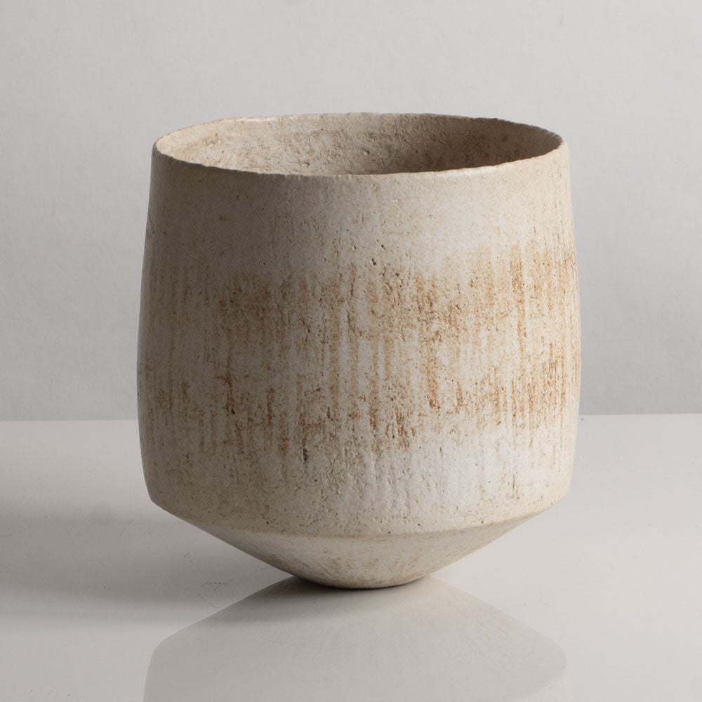 John Ward, UK, unique stoneware vase with off white glaze M4094