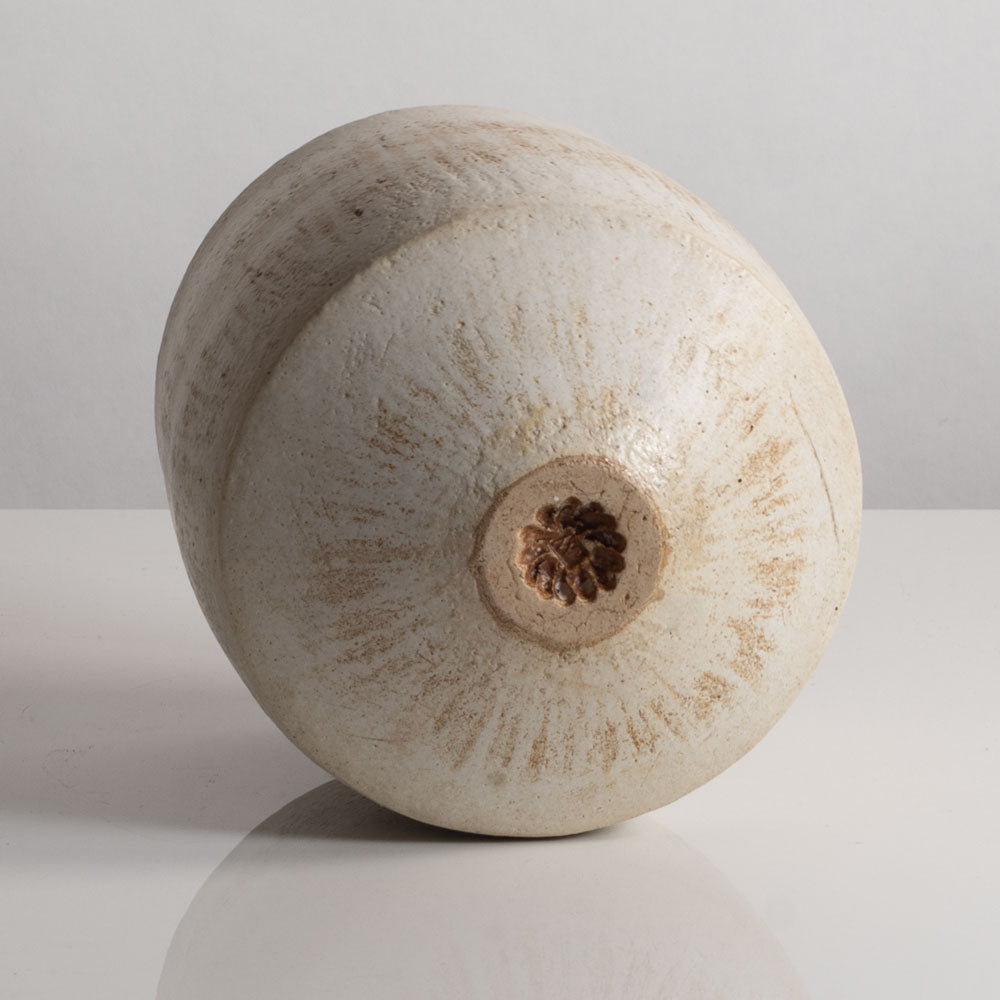John Ward, UK, unique stoneware vase with off white glaze M4094
