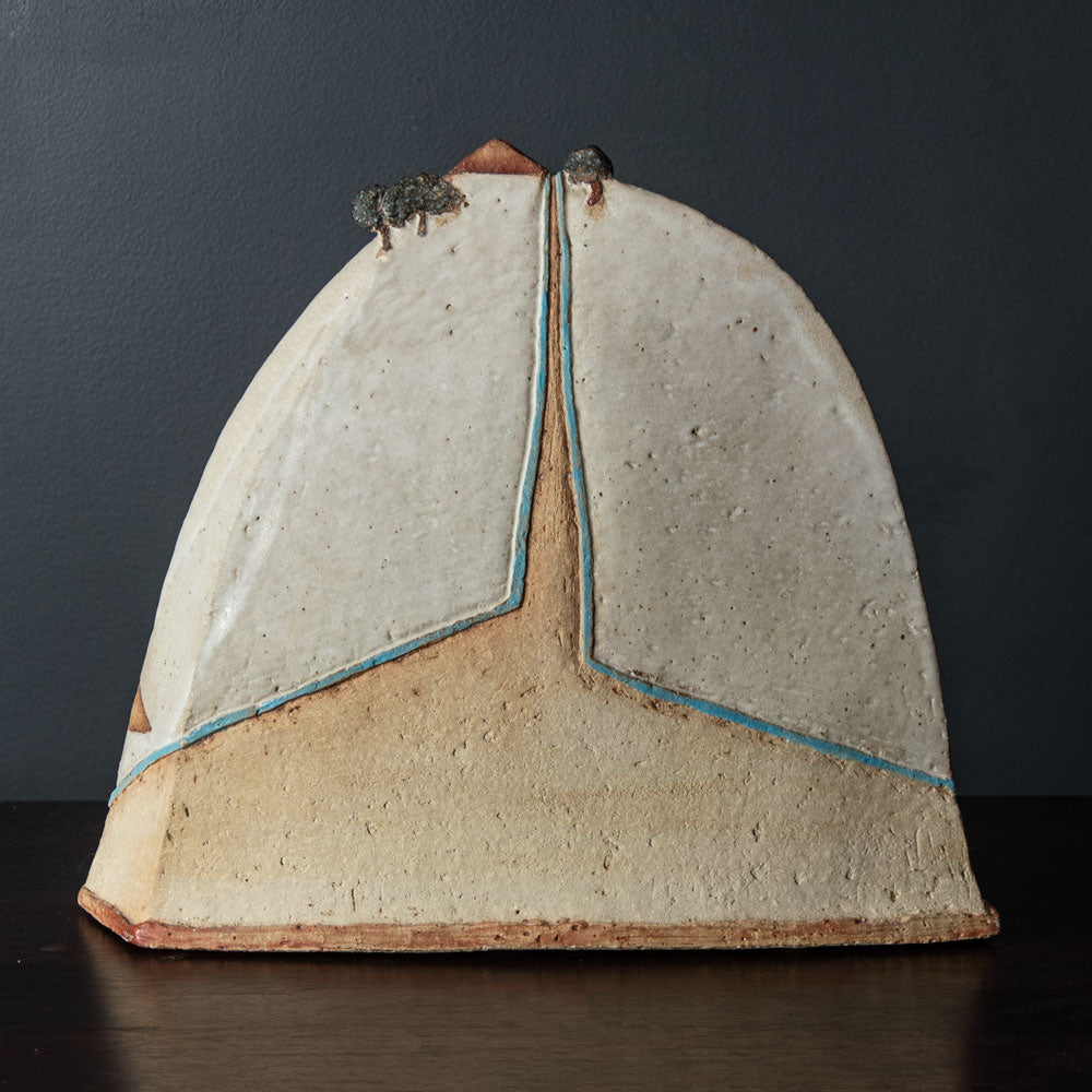 Johnny Rolf, the Netherlands, unique stoneware landscape sculpture H1316
