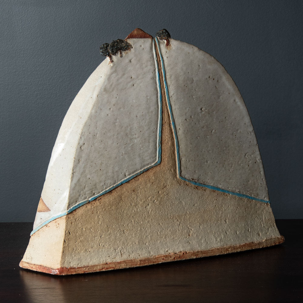 Johnny Rolf, the Netherlands, unique stoneware landscape sculpture H1316