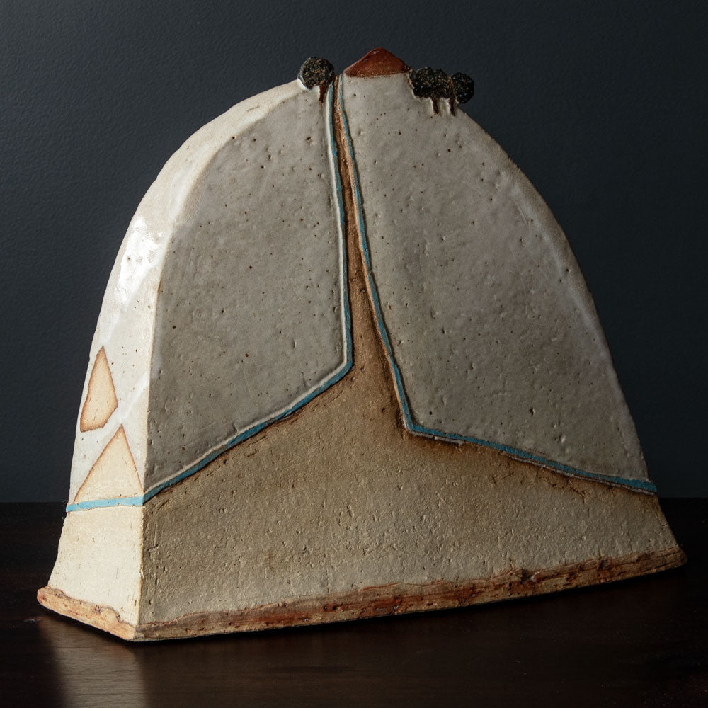 Johnny Rolf, the Netherlands, unique stoneware landscape sculpture H1316