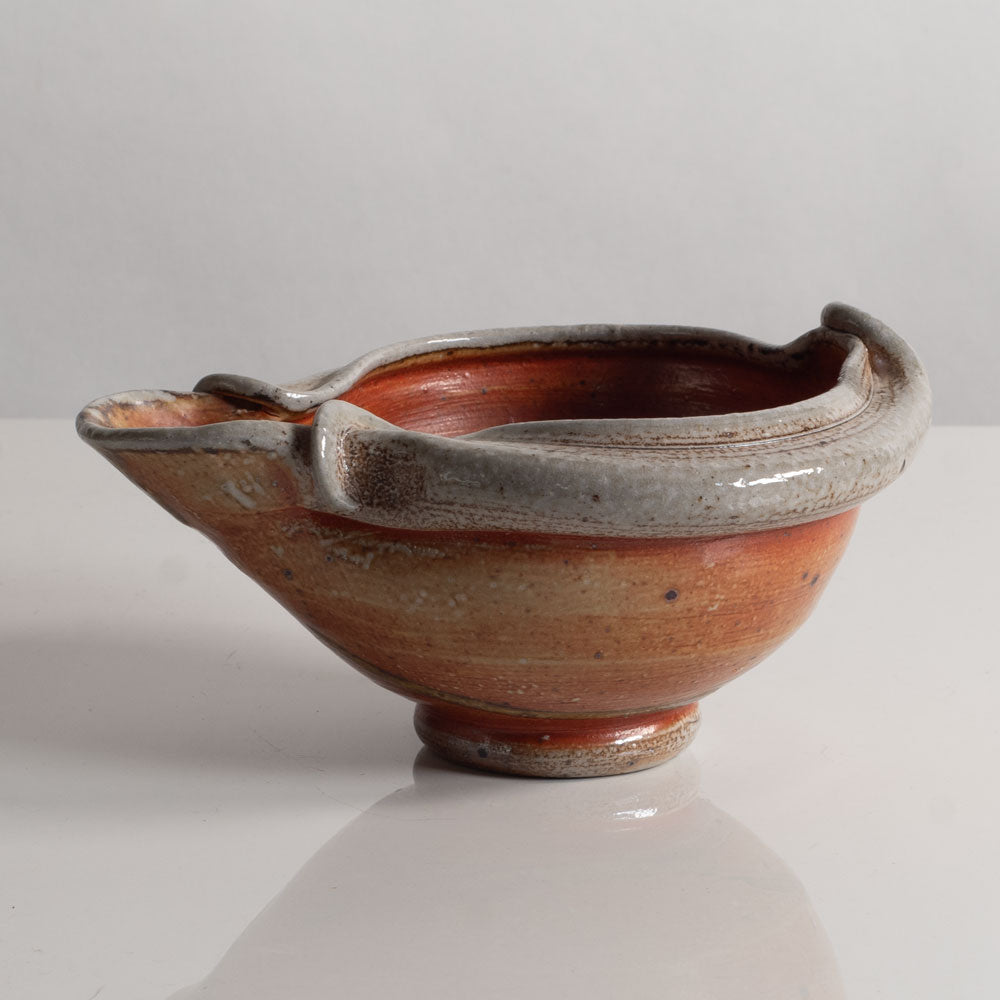 Ruthanne Tudball, UK, stoneware pouring vessel with soda glaze L3999